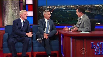 Gary Johnson and William Weld talk to Stephen Colbert on Late Show