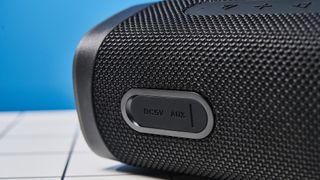 A black EarFun UBoom L wireless Bluetooth speaker