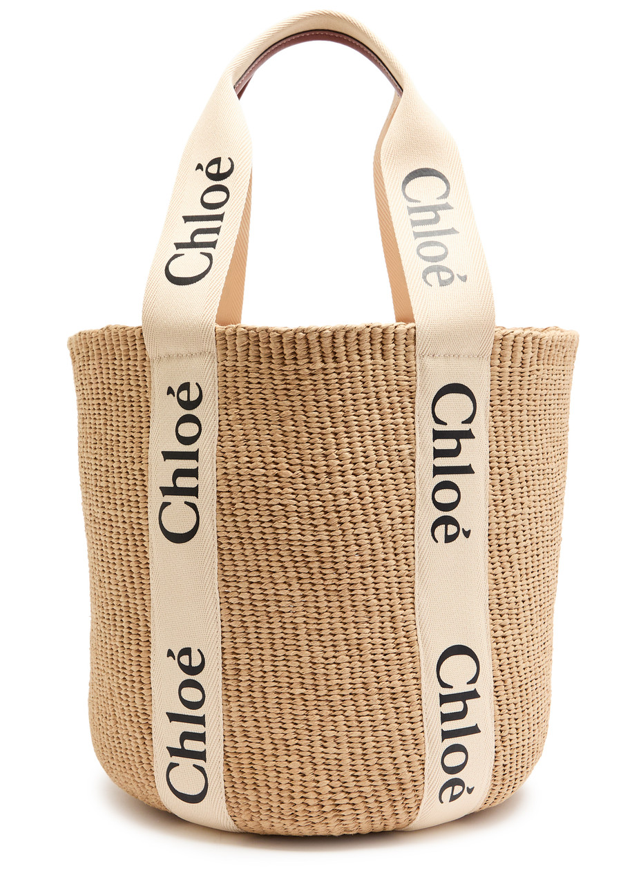 Woody Raffia Basket Bag