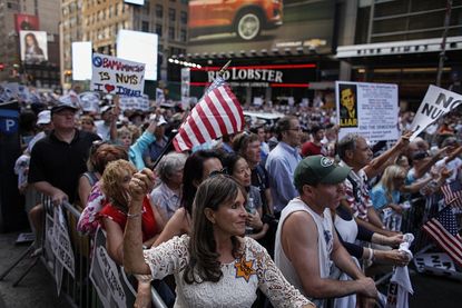 Protesters rally against the nuclear deal with Iran in Times Square