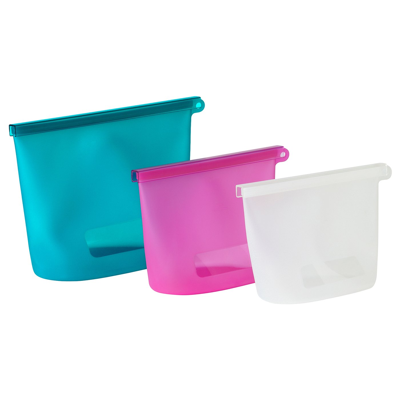 Filfisk 3-Piece Resealable Bag Set - Multicolor/silicone 1.1/1.3/2.6 Qt