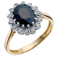 9ct Yellow Gold Sapphire and Diamond Ring, £599 | H.Samuel