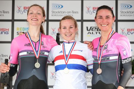 The 2016 podium of Claire Rose (Podium Ambition), Hayley Simmonds and Sarah Storey (Podium Ambition)