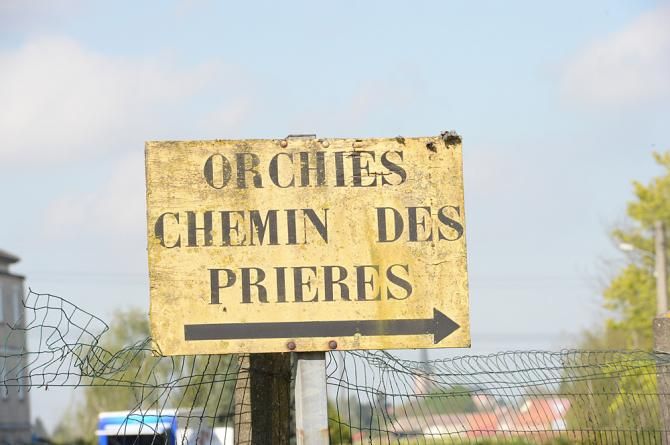 A sign directs the way to Orchies