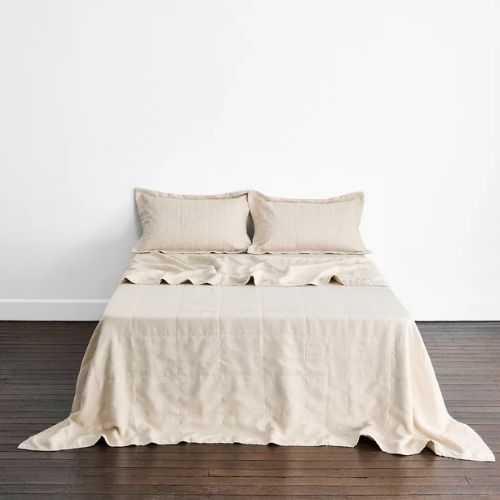 Bed Threads, Oatmeal Linen Quilt