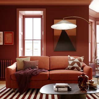 Snug sofa colour drenched living room