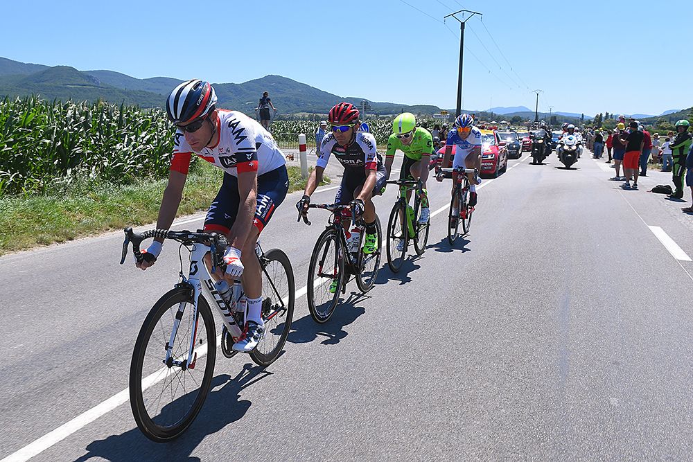 Elmiger leads the breakaway, stage 14 Tour de France