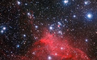 Clouds and NGC 3572 Star Cluster 