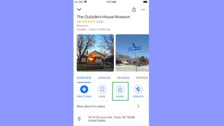 How to share a Google Maps location on iOS step 2: Tap Share