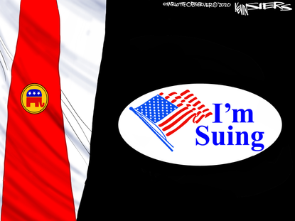 Political Cartoon U.S. Trump I voted sticker