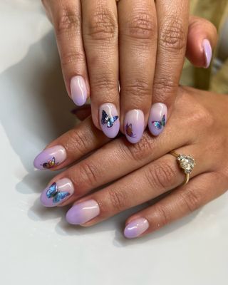 Ombre butterfly nail art