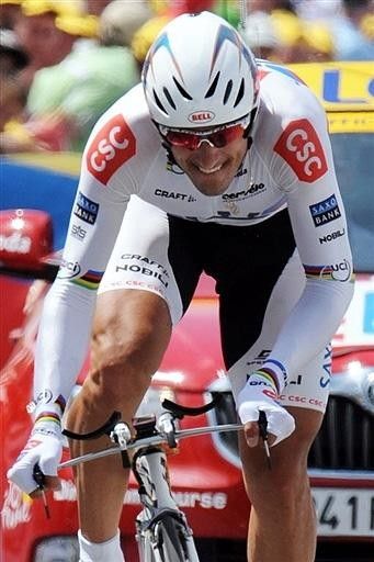 Fabian Cancellara (CSS-Saxo Bank) was out to show why he's the world time trial champion.