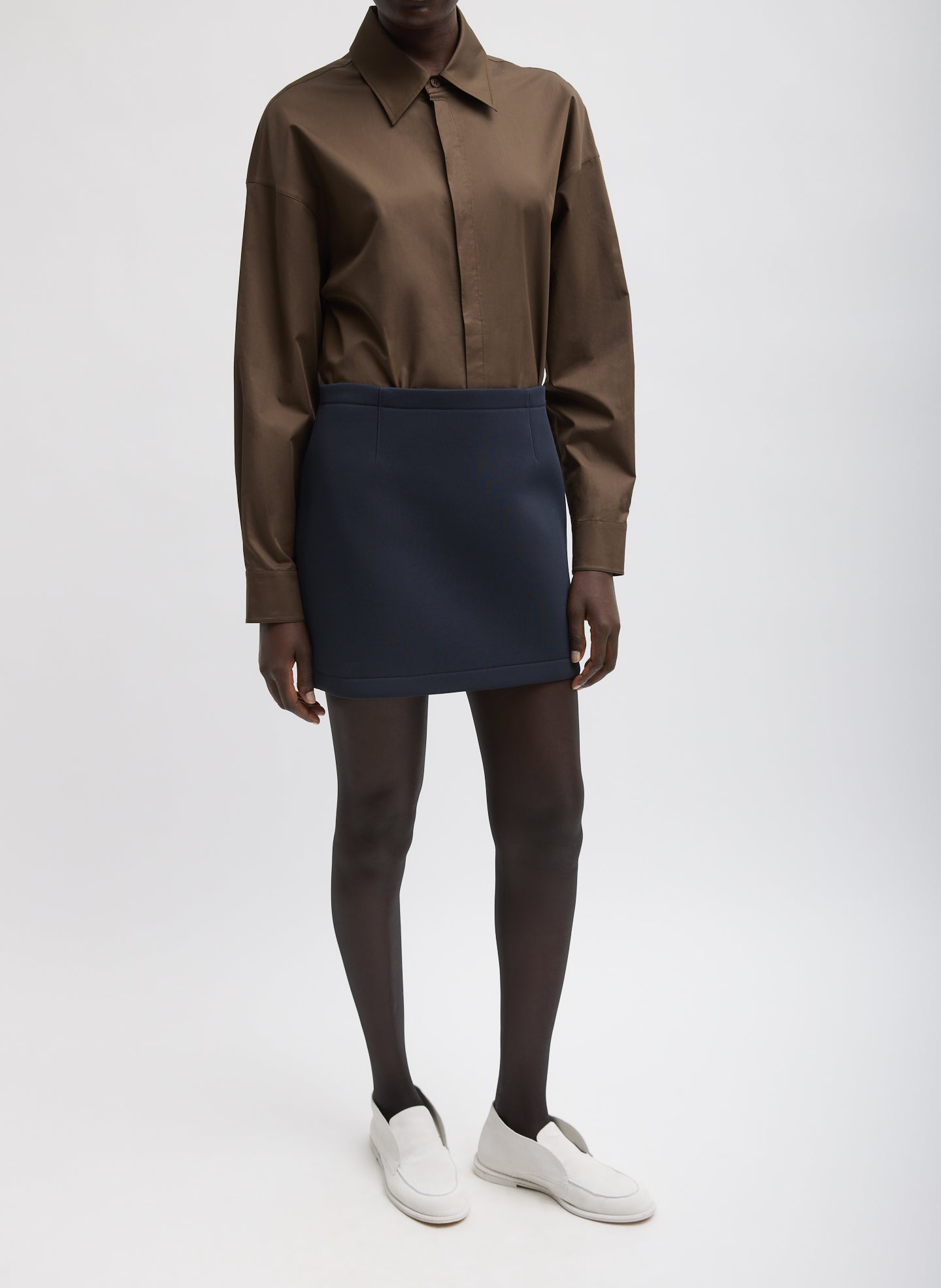 Bonded Twill Mini Skirt - Navy / 00 / F125bz5360