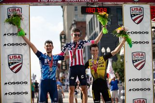 Bassett, Howes and Powless on the podium at the 2019 US pro road race