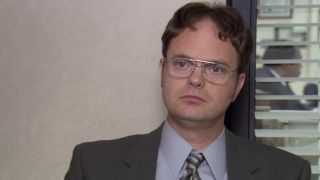 Dwight looking serious in The Office