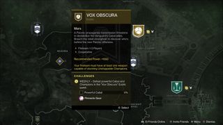 Destiny 2 Vox Obscura Location