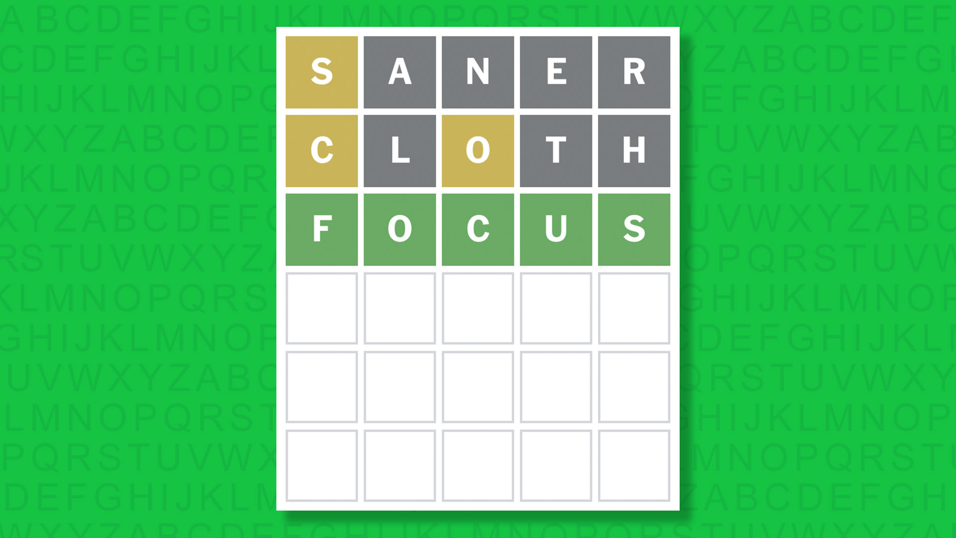 NYT Wordle answer for game 1912 on a green background