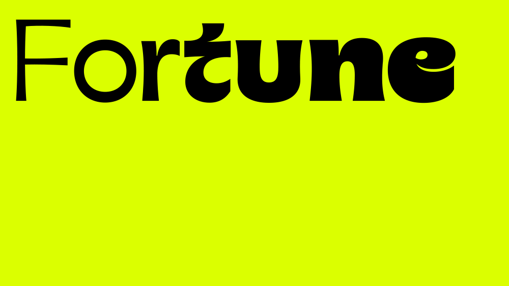 Image displaying the font GT Flaire in several different weights, in black text on a fluorescent green/yellow background.