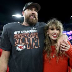 Taylor Swift and Travis Kelce attend a Kansas City Chiefs game