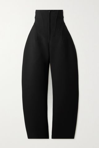 Stretch-Wool Tapered Pants