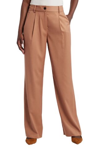 House of Aama Muted Stripe Pleated Pants