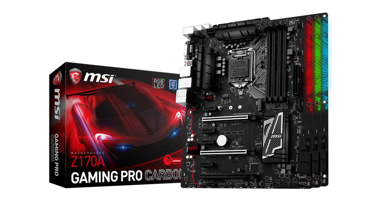 MSI Z170A Gaming Pro Carbon against a white background