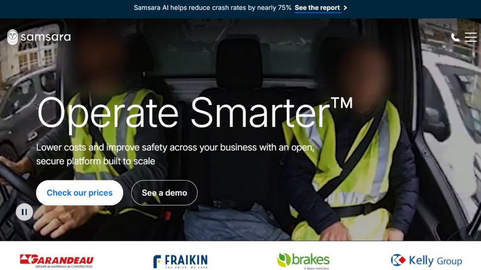 Samsara website screenshot (January 2026).