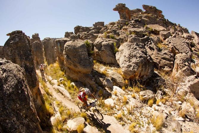 Paul Maree winds his way through towers of rock