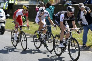 Jens Voigt leads an escape on stage one of the 2014 Tour de France