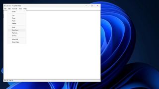 A screenshot from a video posted on the Dave's Garage YouTube channel, showing a recreation of the original Windows Notepad