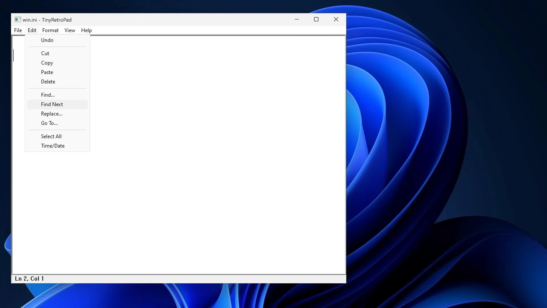 A screenshot from a video posted on the Dave's Garage YouTube channel, showing a recreation of the original Windows Notepad