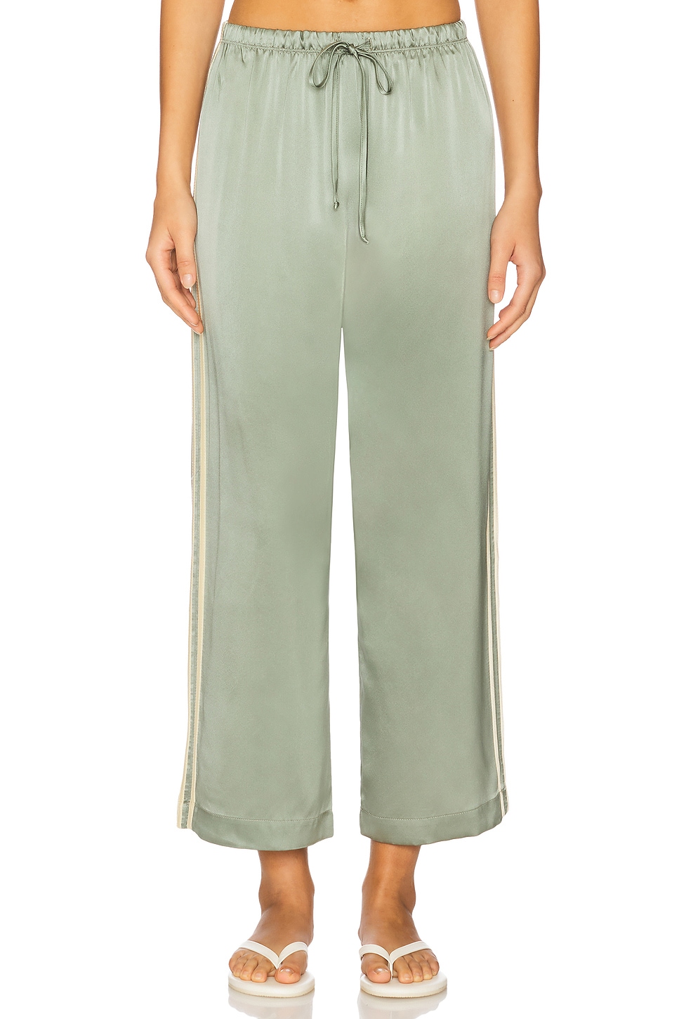 Silk Stripe Crop Pant