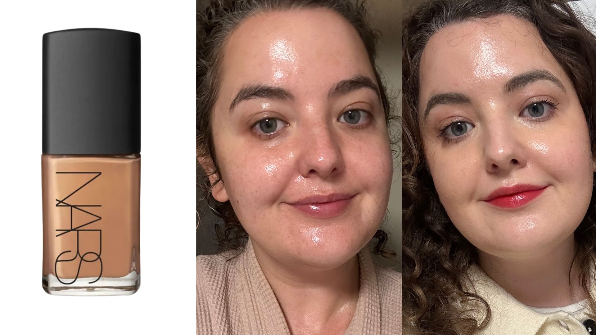 Before and after testing NARS sheer Glow