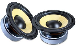 Speakers with exposed magnets.