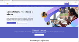Microsoft Teams free retirement page