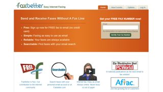 Website screenshot for FaxBetter