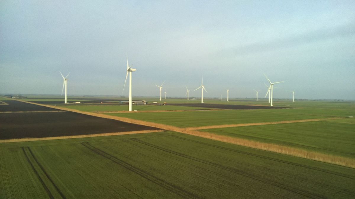 Photo of a wind farm taken with the Ruko F11PRO 2 drone