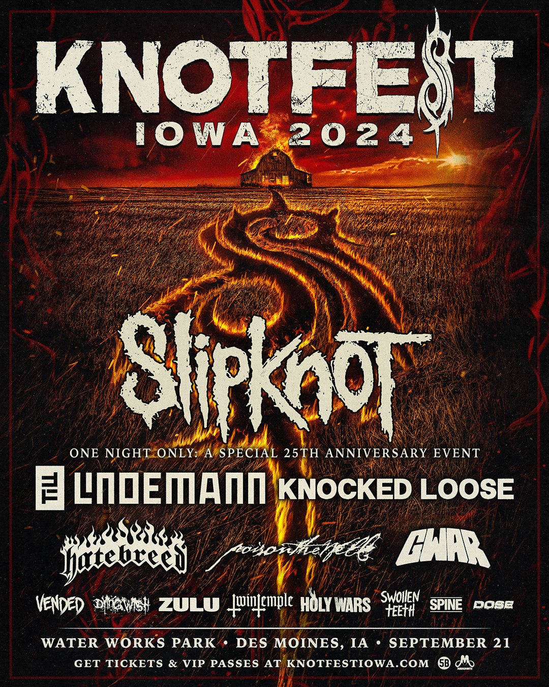 Knotfest Iowa announces 2024 lineup with Slipknot, Knocked Loose ...