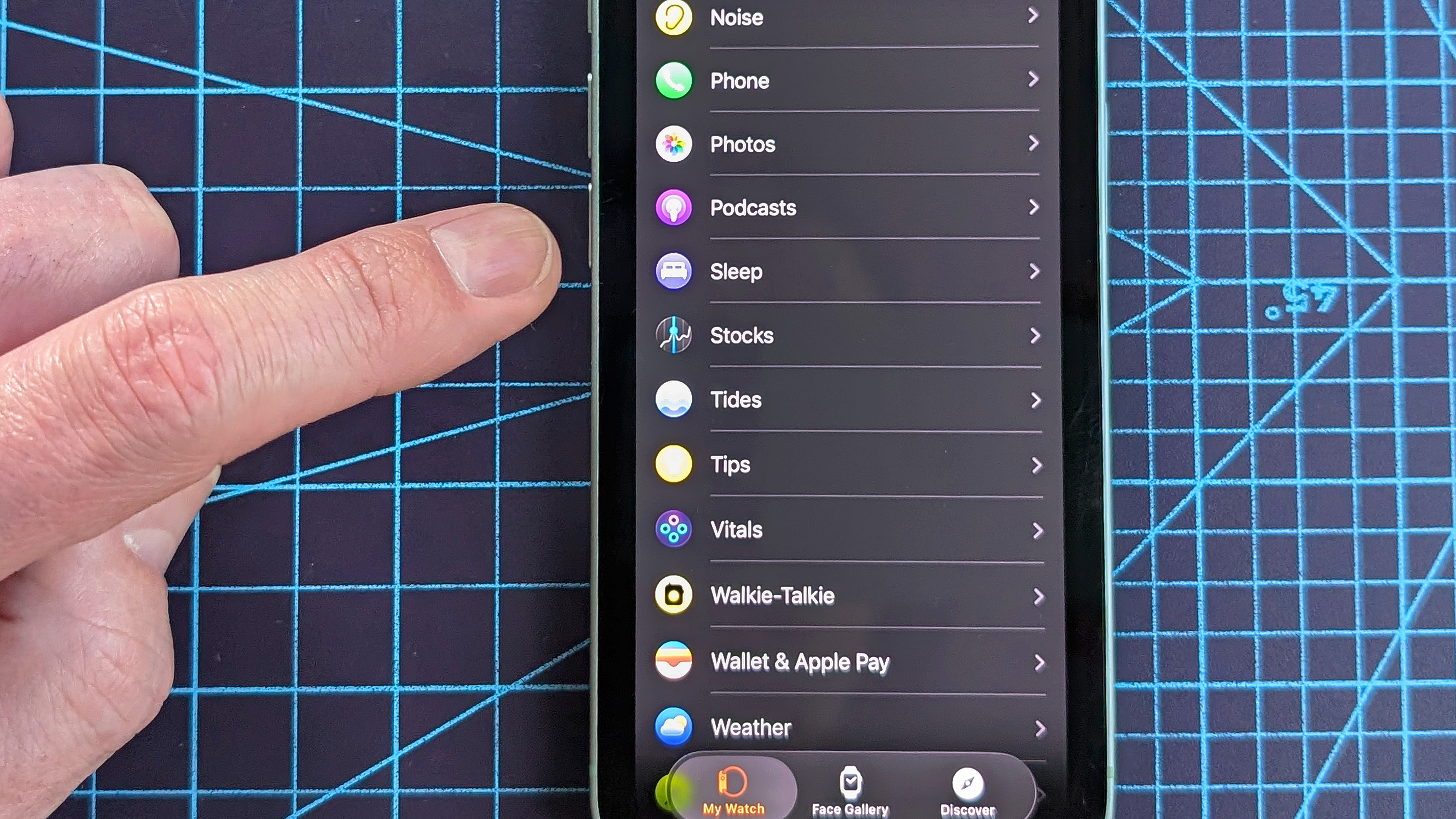 Close-up of a user setting up the Apple Watch Sleep Score feature