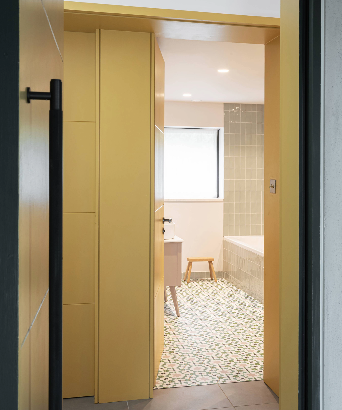 A door open showing inside the bathroom