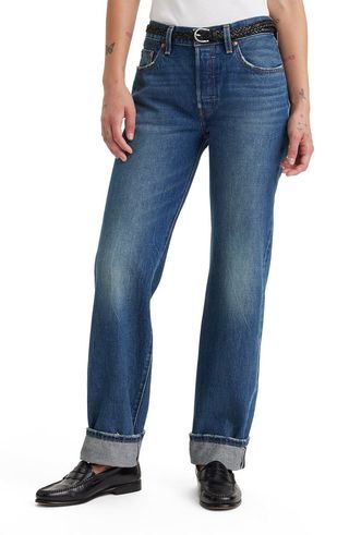 501® Jeans Selvedge Lurus Bermanset '90-an