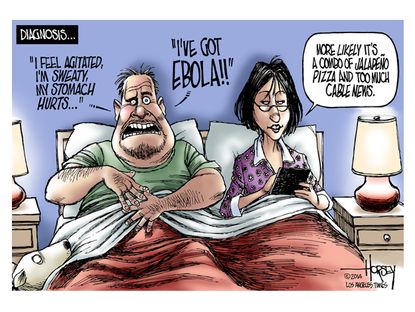 Editorial cartoon Ebola news coverage health