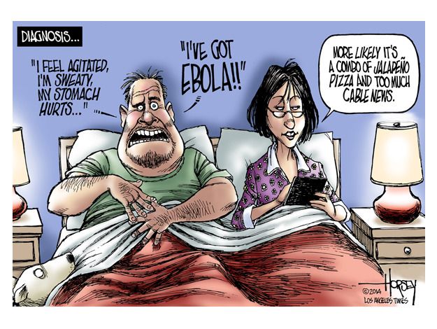 Editorial cartoon Ebola news coverage health