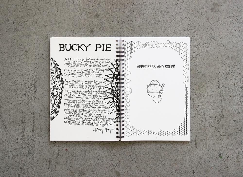 A recipe book on a grey surface