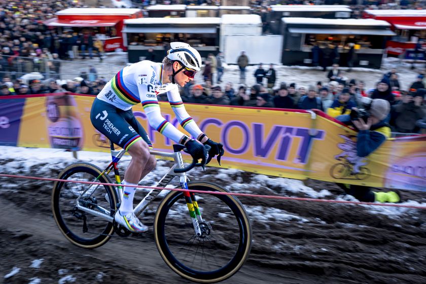 Mathieu van der Poel of ALPECIN-DECEUNINCK participates in the UCI Cyclo-cross World Cup 2025 in Zonhoven, Belgium, on December 29, 2025. (Photo by Marcel van Dorst/EYE4images/NurPhoto via Getty Images)