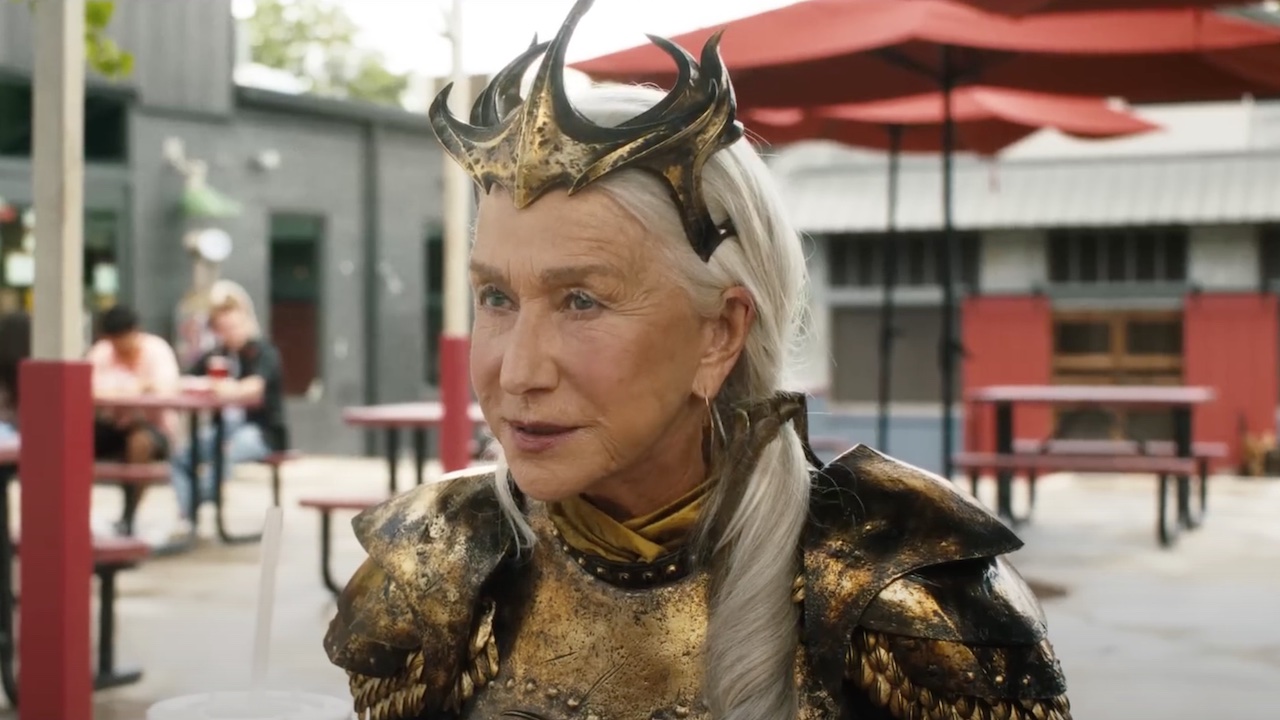 Helen Mirren as Hespera in Shazam!  Wrath of the Gods