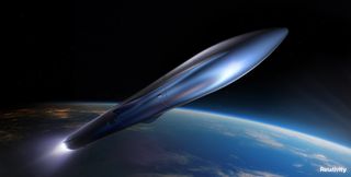 Artist's illustration of Relativity Space's Terran R rocket, a fully reusable 3D-printed vehicle that's expected to start flying in 2024.