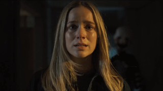 Vanessa in front of Puppet In Five Nights At Freddy's 2