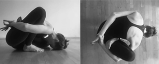 These images show a demonstration of the pose Marichyasana posture B. The left femur is in the same position that resulted in a fracture in the patient in the case report, the report authors said.