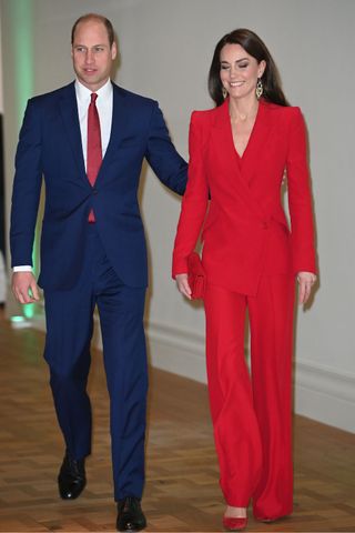 Kate Middleton wears red Alexander McQueen suit at the BAFTAs launch party